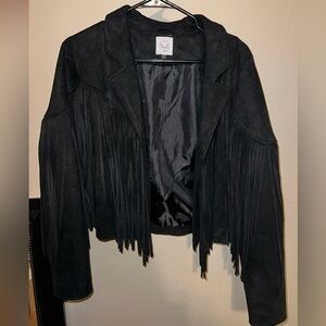 Black Suede Fringe Jacket